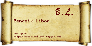 Bencsik Libor névjegykártya